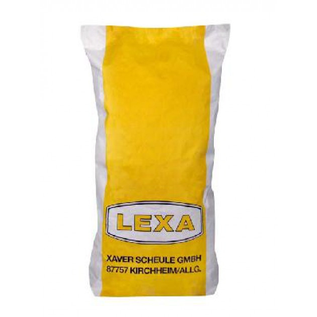 LEXA Sack von Xaver Scheule GmbH Sack mit LEXA-Material von Xaver Scheule GmbH, gelb-weiße Verpackung.